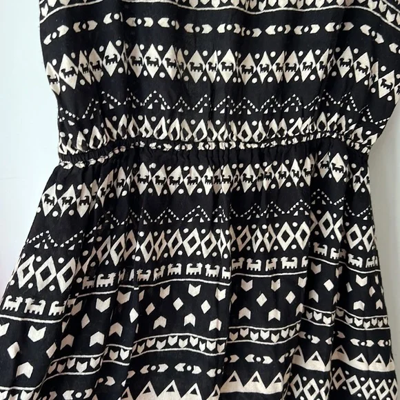 Patrons of Peace Smocked Waist Mini/Midi Dress Medium - Picture 4 of 12